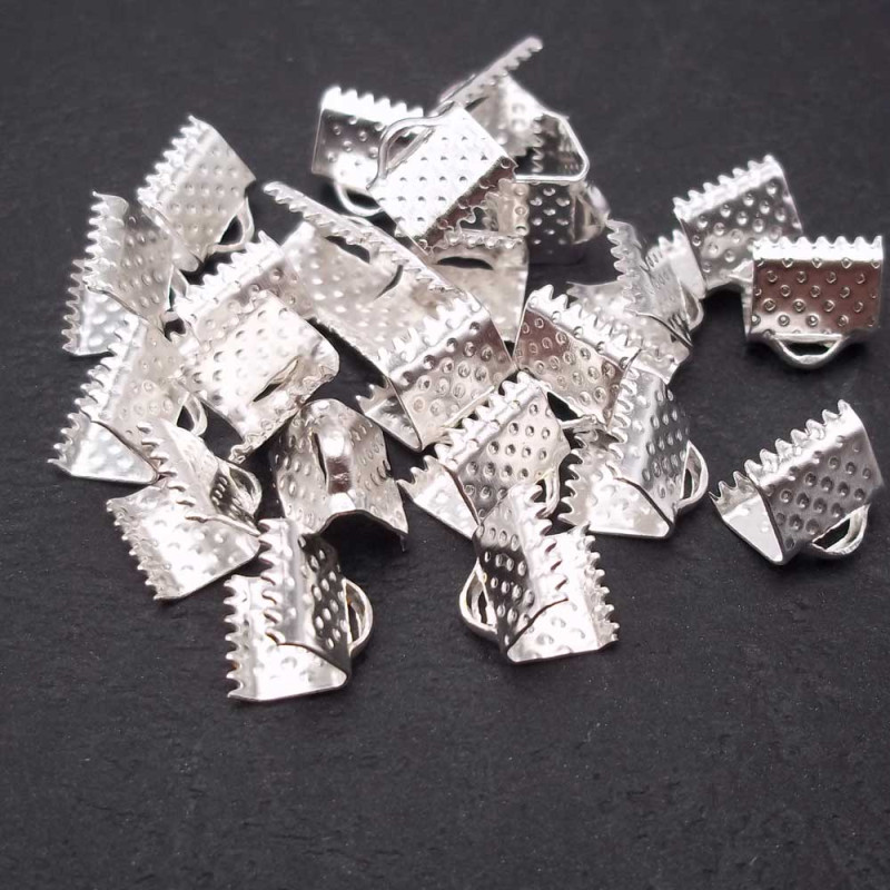 Finali dentati argentati 8 mm pacco 50 pezzi (fd02) - pietreeminuterie.com