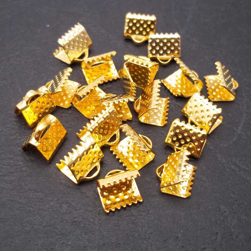 Finali dentati oro 8x6 mm pacco 10 pezzi (fd03) - pietreeminuterie.com