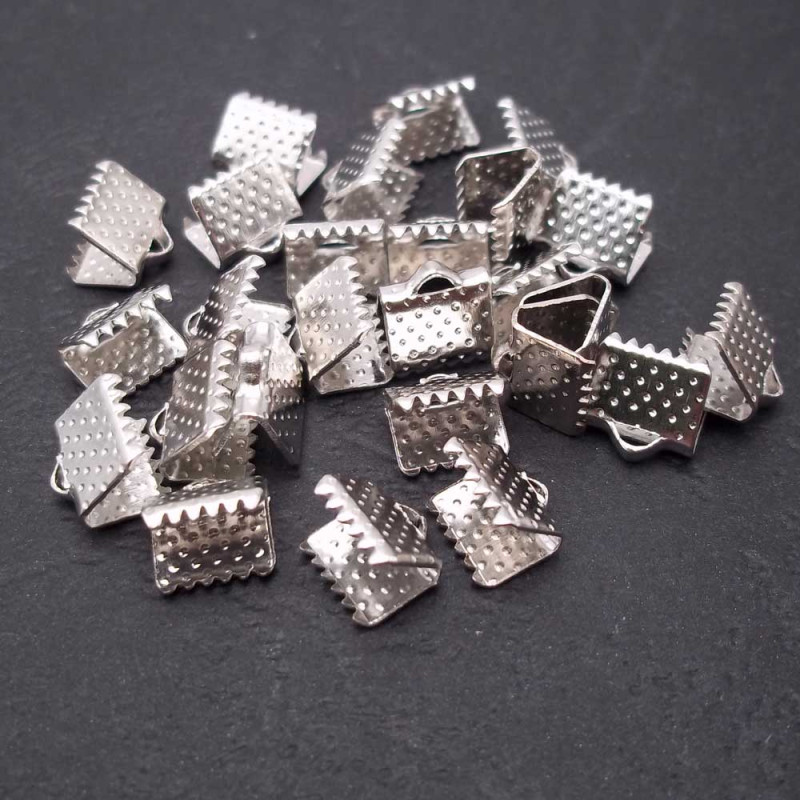 Finali dentati rodiati 8x6 mm pacco 10 pezzi (fd01) - pietreeminuterie.com