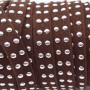 Laccetto in alcantara borchiato marrone 10 mm pacco 1 metro