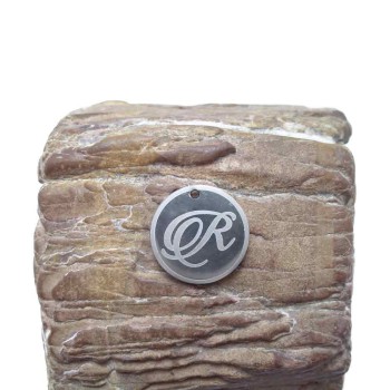 Charms lettera R tonda 18 mm 5 pezzi