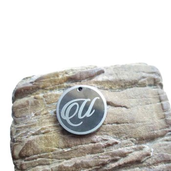 Charms lettera U tonda 18 mm 5 pezzi