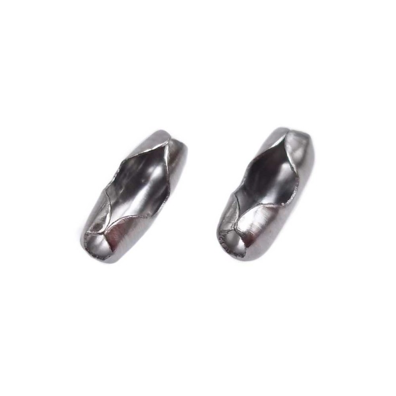 Chiusure Per catene a palline in acciaio inox 9x3 mm pacco 20 pezzi (Pa0023) - pietreeminuterie.com
