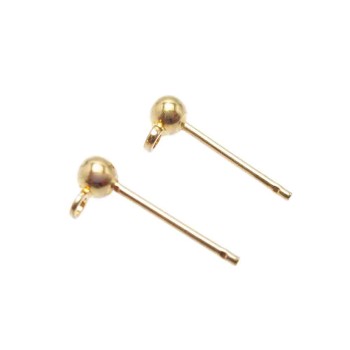 ORECCHINI A PERNO IN OTTONE ORO 3 MM PACCO DA 10 PZ ORECCHINI A PERNO IN OTTONE ORO 3 MM PACCO DA 10 PZ