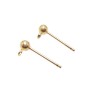 ORECCHINI A PERNO IN OTTONE ORO 3 MM PACCO DA 10 PZ
