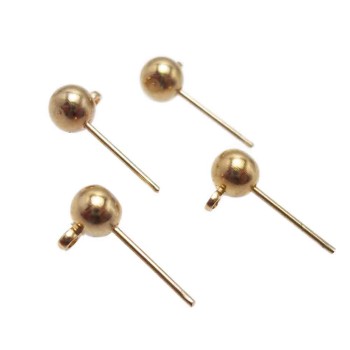 ORECCHINI A PERNO IN OTTONE ORO 5 MM PACCO DA 4 PZ ORECCHINI A PERNO IN OTTONE ORO 5 MM PACCO DA 4 PZ