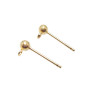 ORECCHINI A PERNO IN OTTONE ORO 3 MM PACCO DA 10 PZ