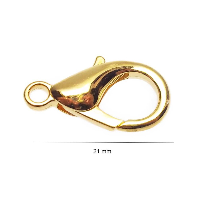 MOSCHETTONI IN METALLO ORO 21 MM 10 PZ (fc0017) - pietreeminuterie.com