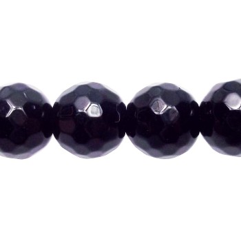 Onice nero tondo sfaccettato 10 mm filo 40 cm
