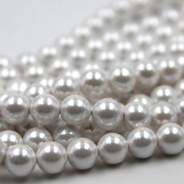 Perle Di Maiorca | Perle di maiorca bianche lucido 6 mm filo 40 cm - pl44