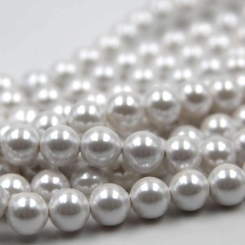 Perle di maiorca bianche lucido 8 mm filo 40 cm Perle di maiorca bianche lucido 8 mm filo 40 cm
