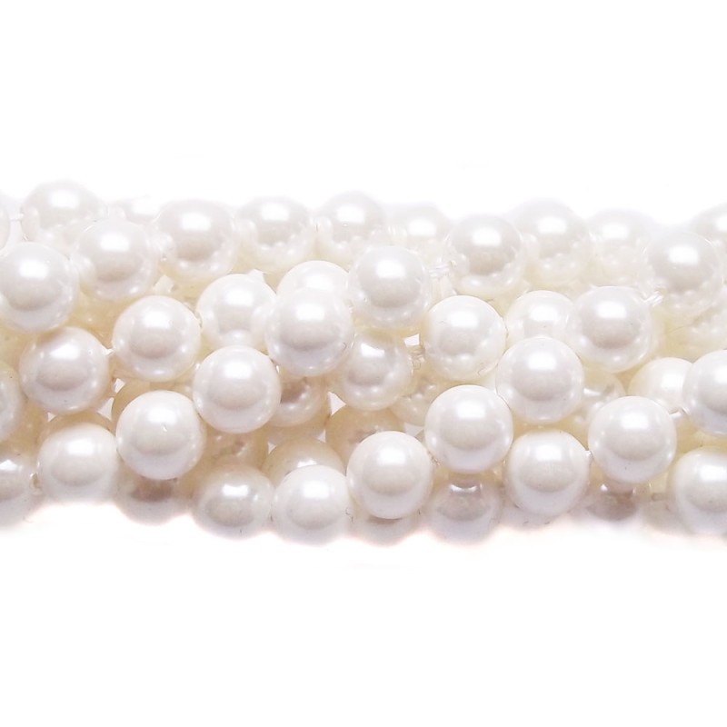 Perle di maiorca bianche lucido 4 mm filo 40 cm (pl44) - pietreeminuterie.com