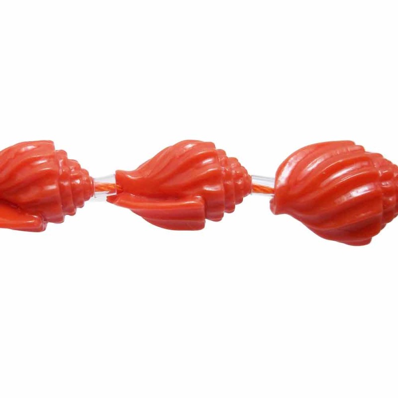 Conchiglie in resina arancio 17x13 mm pacco 2 pezzi. (RE002) - pietreeminuterie.com