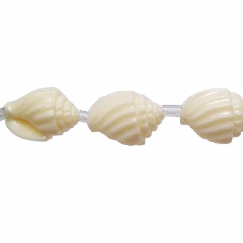 Conchiglie in resina bianco sporco 17x13 mm pacco 2 pezzi (RE003) - pietreeminuterie.com