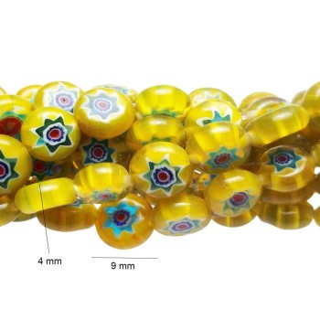 PERLINE TONDE PIATTE 9X4 MM FILO 40 CM PERLINE TONDE PIATTE 9X4 MM FILO 40 CM