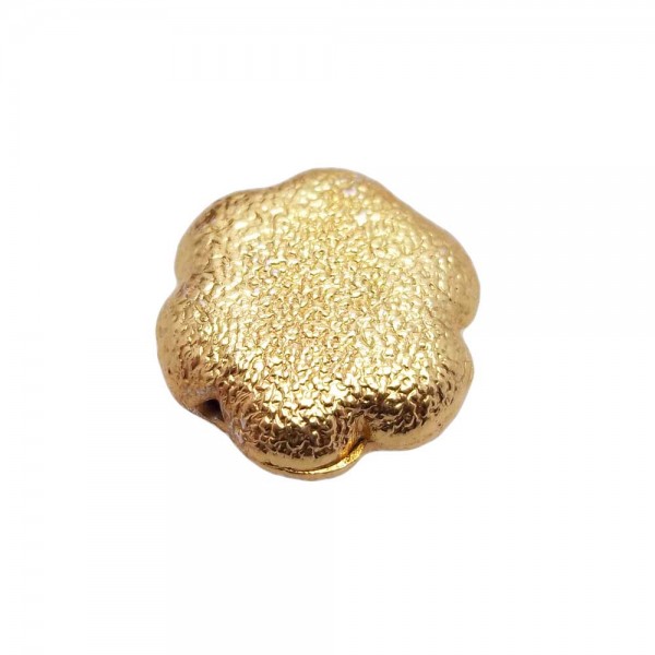 Perline In Ottone | Perline ottone oro fiore diamantate 16 mm 1 pezzo - Pza003