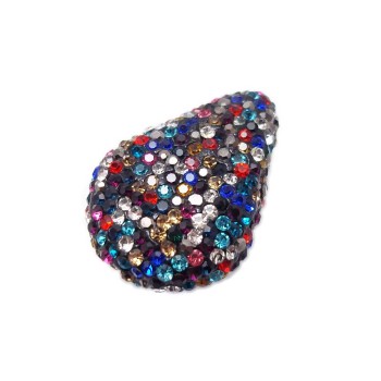 PERLINE PAVE' GOCCE CON STRASS COLORATE 28X19 MM 1 PZ PERLINE PAVE' GOCCE CON STRASS COLORATE 28X19 MM 1 PZ