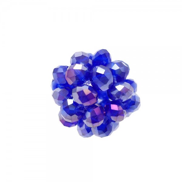Cristalli Palline | Perline tonde cristalli blu con riflessi viola 15 mm pacco 1 pezzo - per2