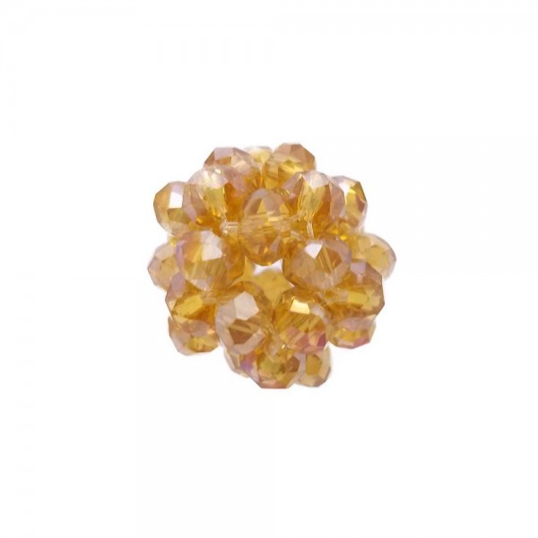 Cristalli Palline | Perline tonde cristalli marrone chiaro 15 mm pacco 1 pezzo - per12