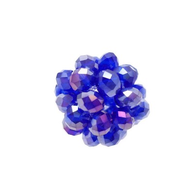 Perline tonde cristalli blu con riflessi viola 15 mm pacco 1 pezzo