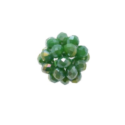 Perline tonde cristalli verde A/B 15 mm pacco 1 pezzo
