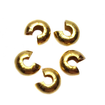 Copri schiaccini color oro 5 mm pacco 20 pz 