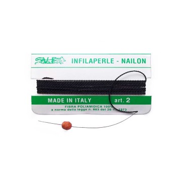 Filo infilaperle misura 6 nero pacco da 1,70 Mt Filo infilaperle misura 6 nero pacco da 1,70 Mt