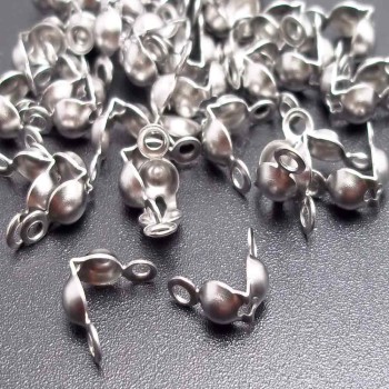 Copri nodo in acciaio7,5x3,8 mm foro interno 3.2 mm conf. 50 pz