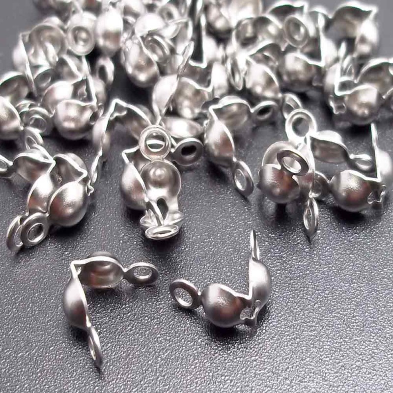 Copri nodo in acciaio7,5x3,8 mm foro interno 3.2 mm conf. 50 pz (cn5430) - pietreeminuterie.com