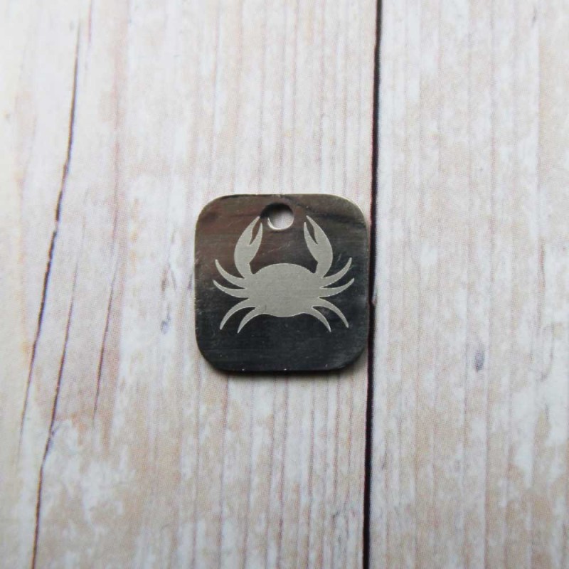 Charms con segno zodiacale inciso a laser Cancro 15 mm pacco da 1 pezzo (Seg5007) - pietreeminuterie.com