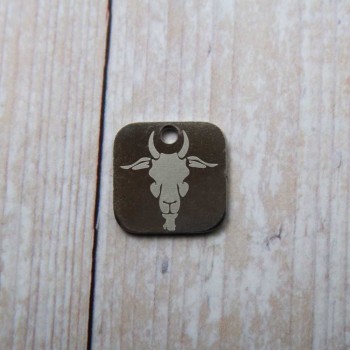Charms con segno zodiacale inciso a laser Capricorno 15 mm pacco da 1 pezzo 
