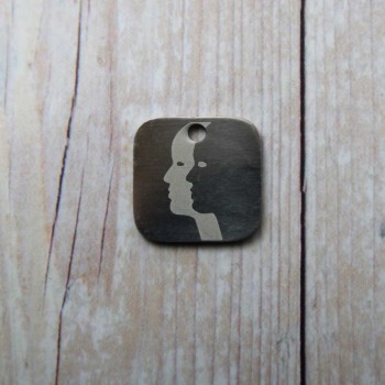 Charms con segno zodiacale inciso a laser gemelli 15 mm pacco da 1 pezzo 