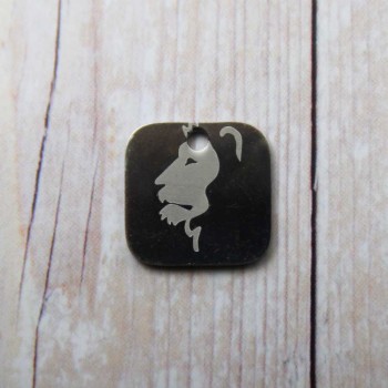 Charms con segno zodiacale inciso a laser leone 15 mm pacco da 1 pezzo 