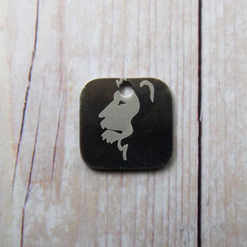 Charms con segno zodiacale inciso a laser leone 15 mm pacco da 1 pezzo (Seg5006) - pietreeminuterie.com