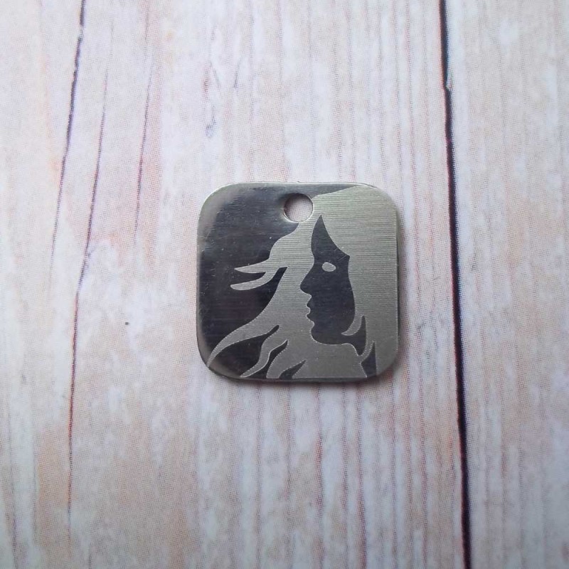 Charms con segno zodiacale inciso a laser vergine 15 mm pacco da 1 pezzo (Seg5000) - pietreeminuterie.com