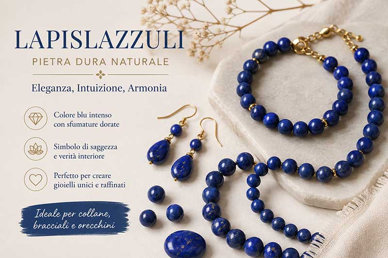 Perline Pietra Dura Lapislazzuli
